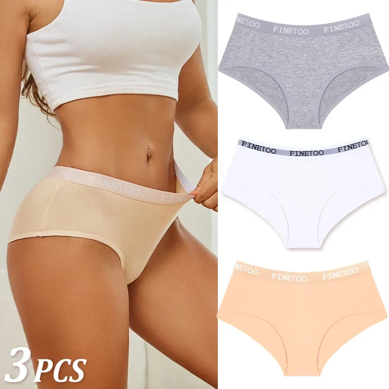 New 3Pcs Women's Cotton Briefs Letter Belt Underwear Women Panties Sexy Breathable Briefs Female Stretch Ladies Soft Lingerie