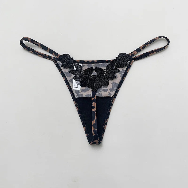 Floral Embroidery Sexy G String Underwear Women Panties T-Back Briefs Female Lingerie Erotic Girls Thongs Bikini Size S-XXL