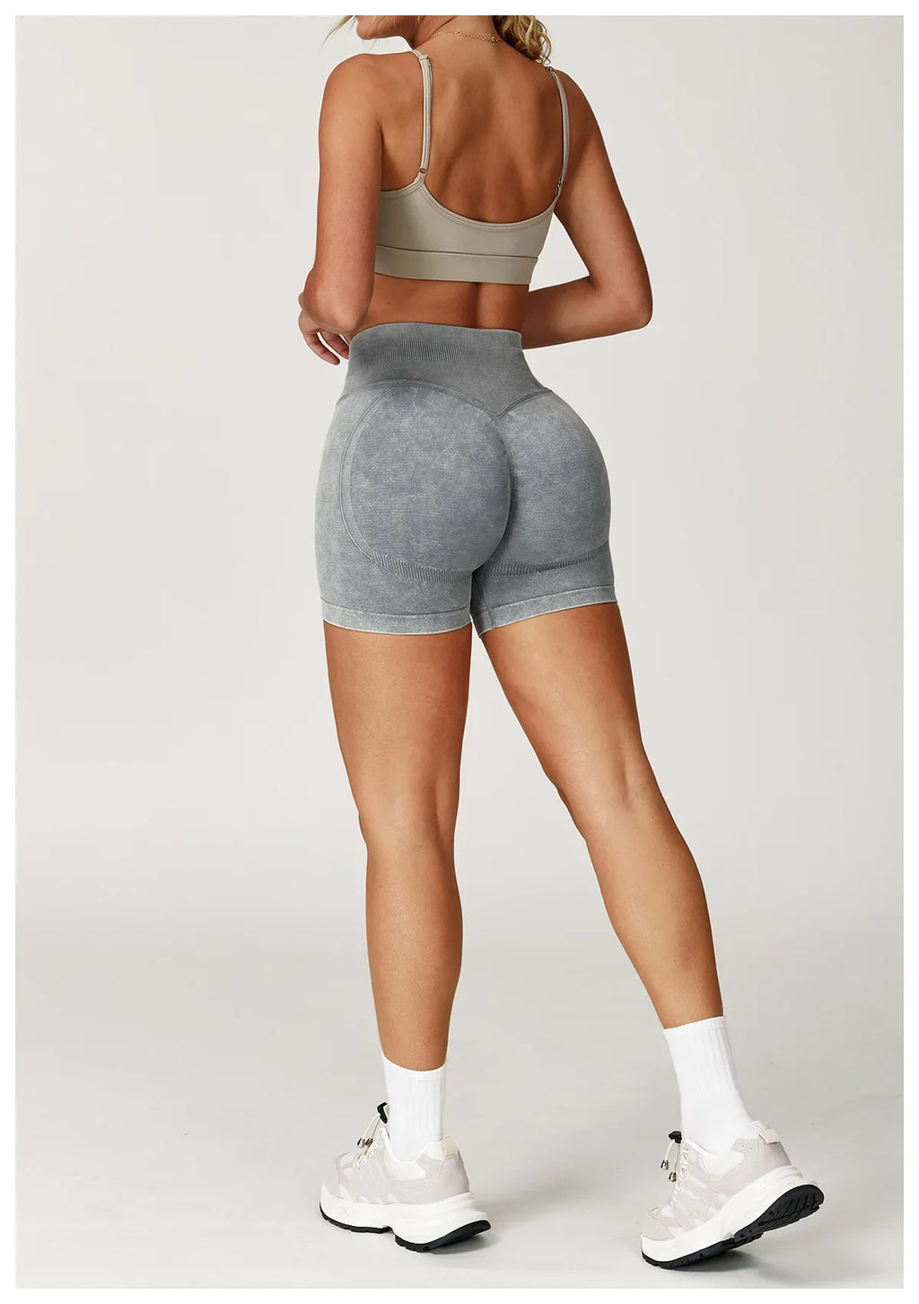 High Waist Yoga Shorts Women Sand Washed Yoga Shorts Workout Shorts Fitness Yoga Lift Butt Fitness Yoga Gym Running Short Pants