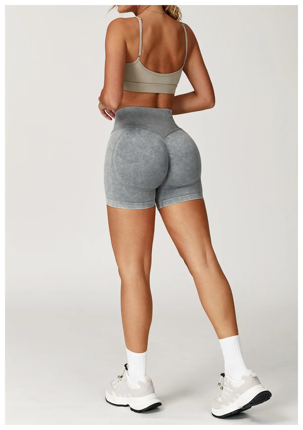 High Waist Yoga Shorts Women Sand Washed Yoga Shorts Workout Shorts Fitness Yoga Lift Butt Fitness Yoga Gym Running Short Pants