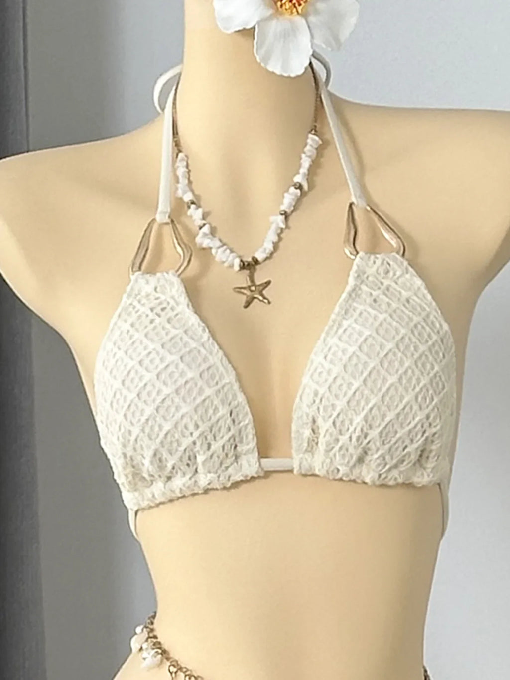 Vintage Beige Black Mesh Skirt 3 Piece Bikini Set 2026 Women Metal Chain Strap Push Up Bra Swimsuit Beach Bathing Suit Swimwear