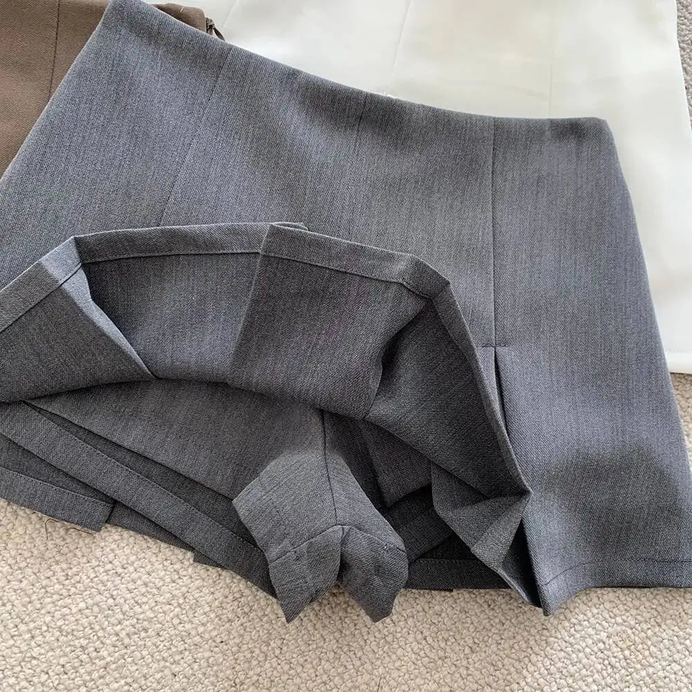 WOMENGAGA American High Street A-line Short Unif School Girl Fairy Grunge Skirt High Waist Pleated Skorts Streetwear Lovely HM2O