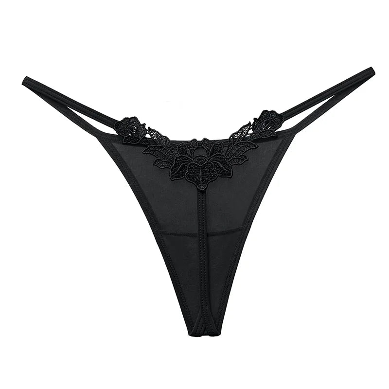 Floral Embroidery Sexy G String Underwear Women Panties T-Back Briefs Female Lingerie Erotic Girls Thongs Bikini Size S-XXL