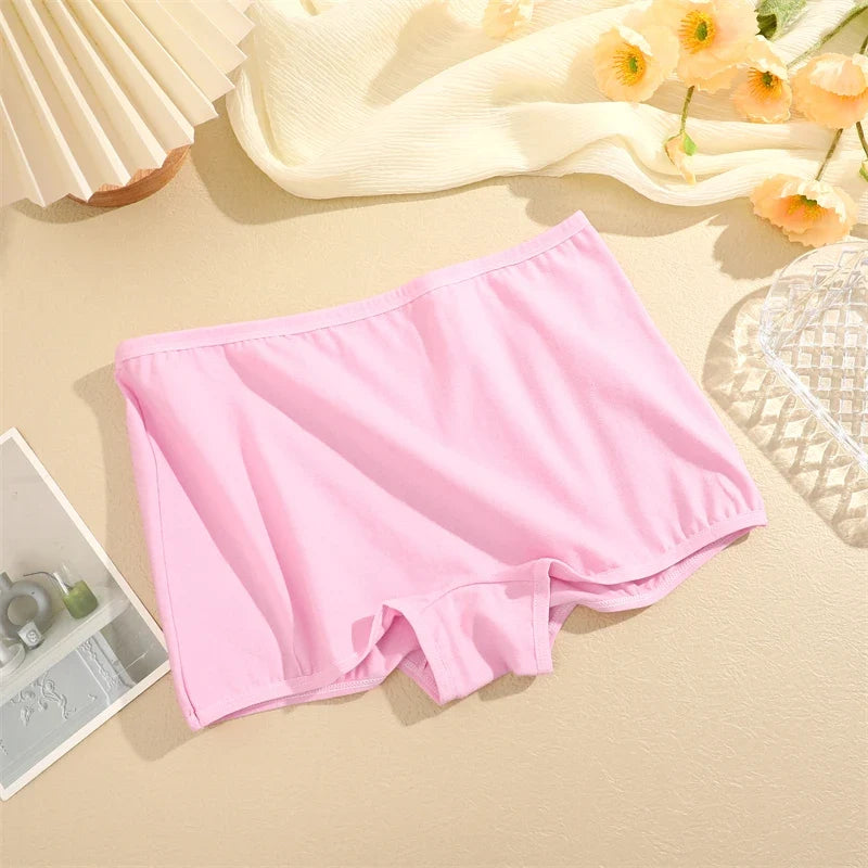 2PCS Women's Panties Cotton Seamless Sports Boxers Underwear Female Solid Color Briefs Cozy Lingerie Intimate Underpants XS-XL