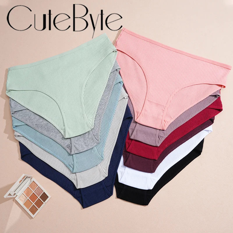 Women's Seamless Cotton Briefs Women Panties Solid Color Breathable Underwear Female Low Waist Soft Lingerie S-XXL