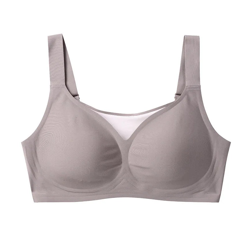 Women's Plus Size Seamless Underwear Jelly Cup Thin Molded Wire-Free Bra Comfortable and Breathable Solid Color Everyday Bra