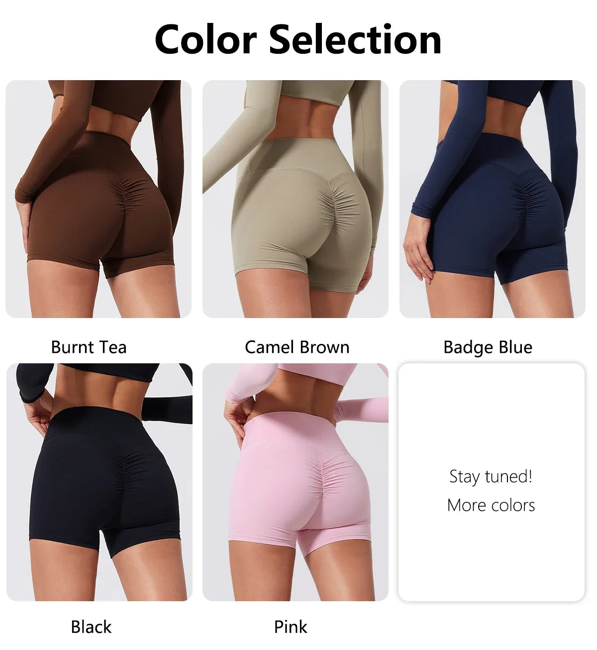 Hearuisavy Summer Elastic Scrunch Yoga Shorts Push Up Gym Leggings Cycling Workout Short Women Quick-Dry High Waist Sports Pants