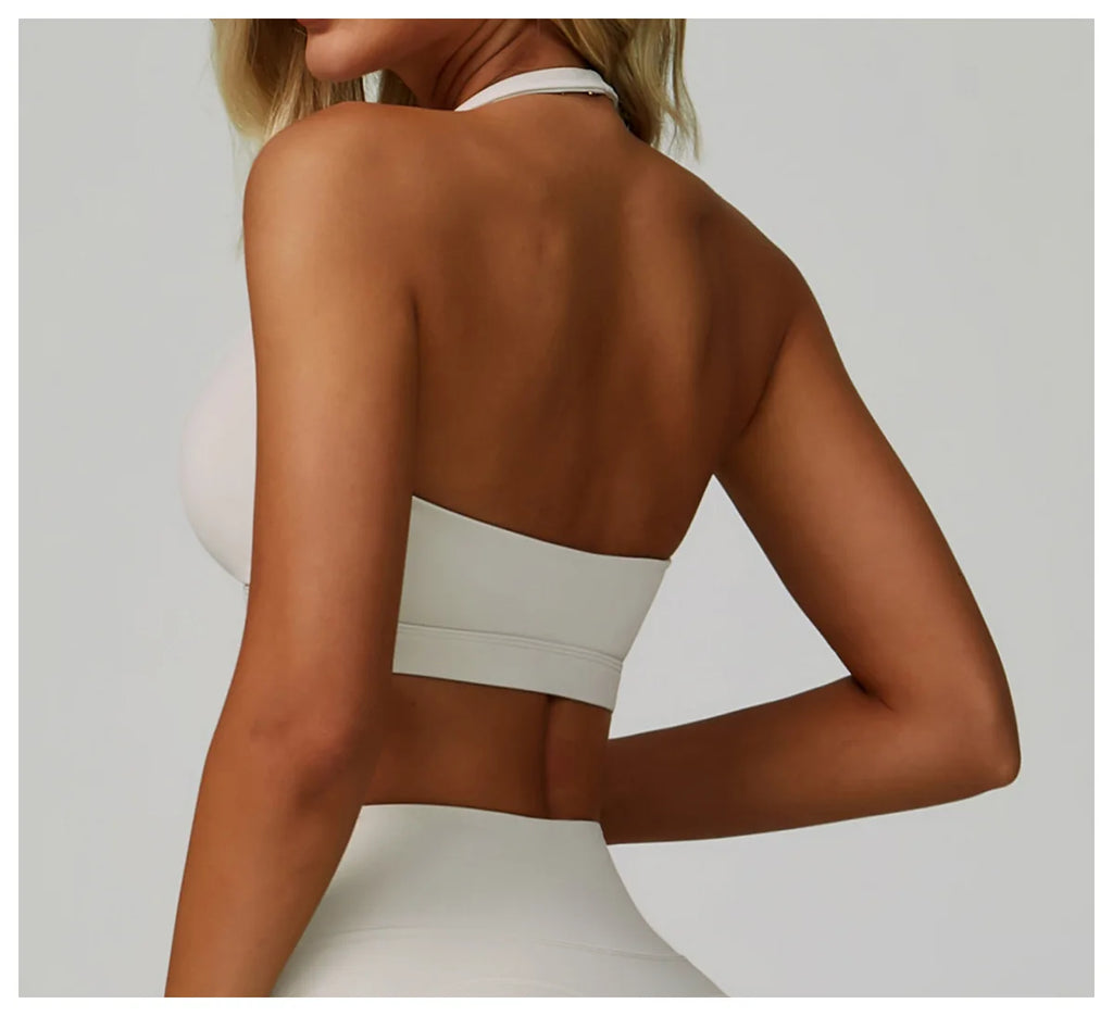 Woman Bra Gym Underwear Yoga Sport Bra Outdoor Jogging Hanging Neck Shoulder Strap Fitness Sports Bra Breathable Sexy Female Top