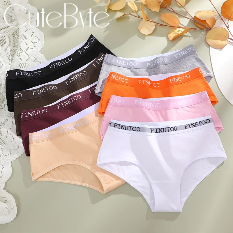 New 3Pcs Women's Cotton Briefs Letter Belt Underwear Women Panties Sexy Breathable Briefs Female Stretch Ladies Soft Lingerie