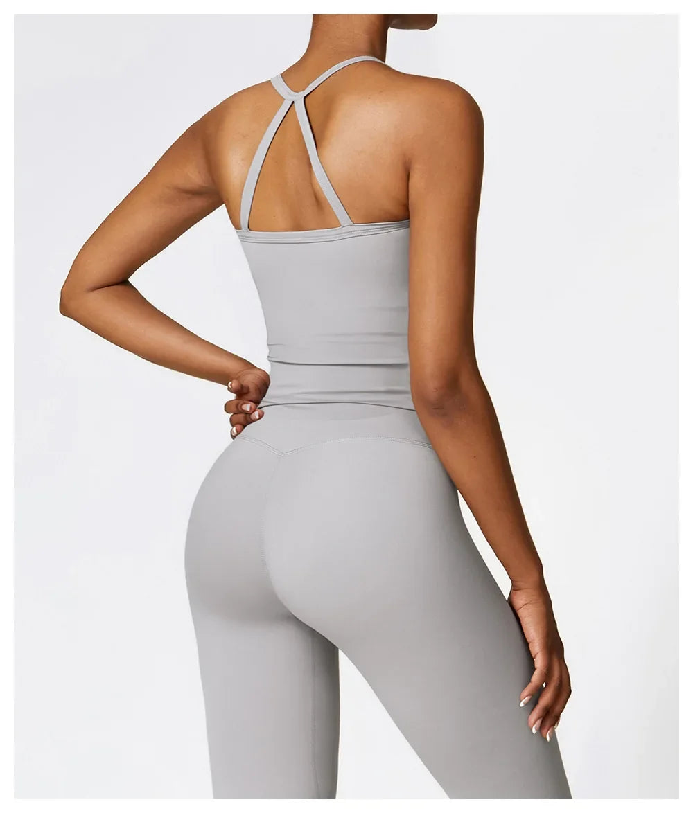 Strappy Sports Bra For Women Gym Workout Tops Sexy Yoga Bra Gather Fitness Push Up Training Running Female Sport Vest