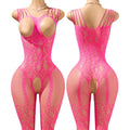 Transparent Fishnet Hollow Lingerie Set Women Hanging Neck Erotic Crotchless Bodystockings Open Bras BodySuits Hot Underwear Set