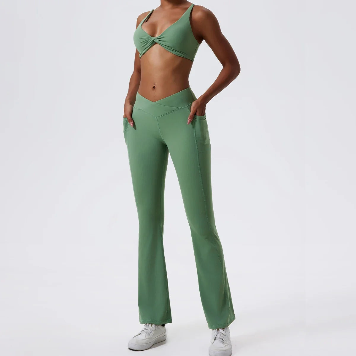 Hearuisavy Summer Sports Bra Shockproof Push Up Gym Top Women Quick-Dry Yoga Clothes Pleated Design Brassiere Workout Crop Top