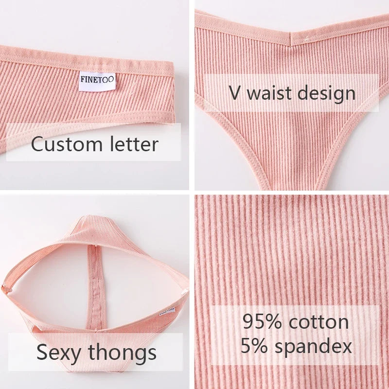 4Pcs/set Cotton Thongs Women Low-Rise Bikini Underwear M-XL Comfortable G-string Female Fruit Embroidery T-Back Panties Lingerie