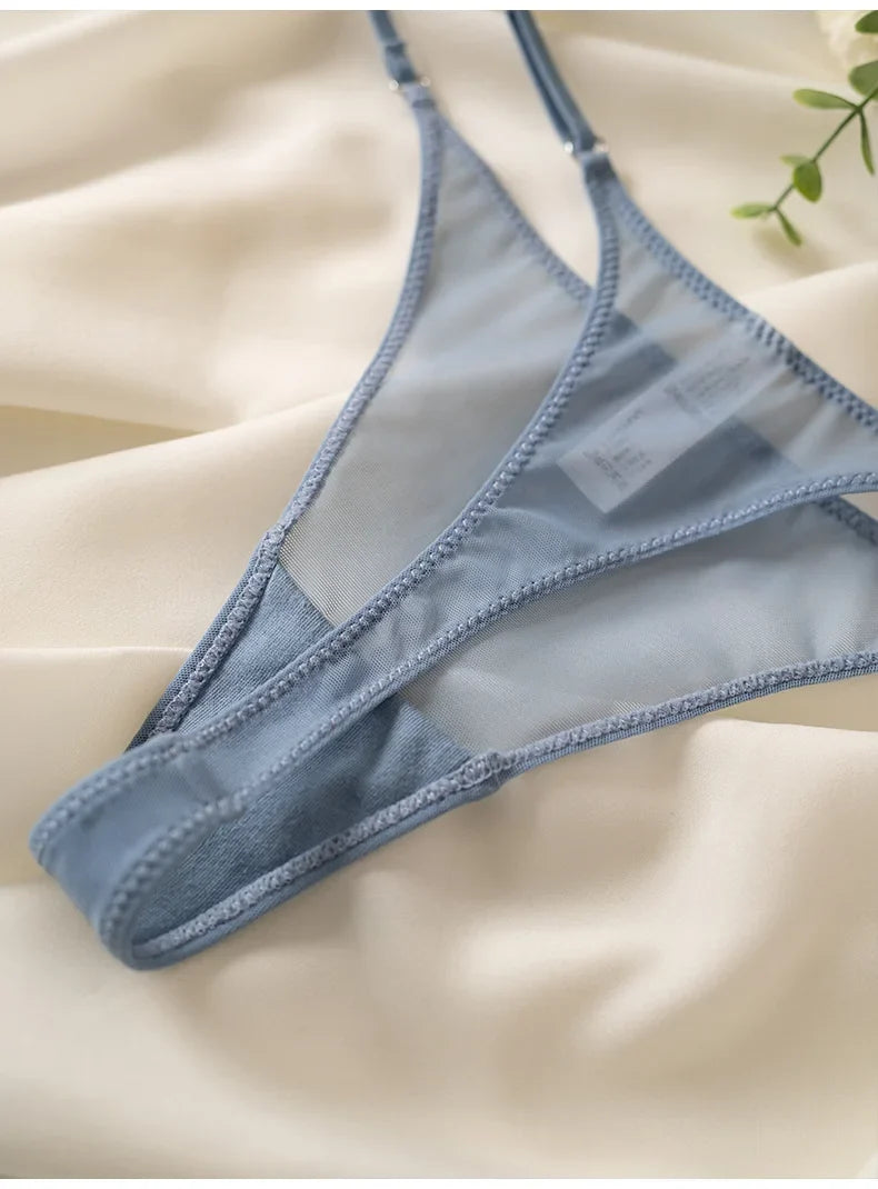Lace Mesh Women Briefs Sexy Thong Transparent Panties Underwear Low Waist Girls G String Seamless Lingerie Fitness T Back