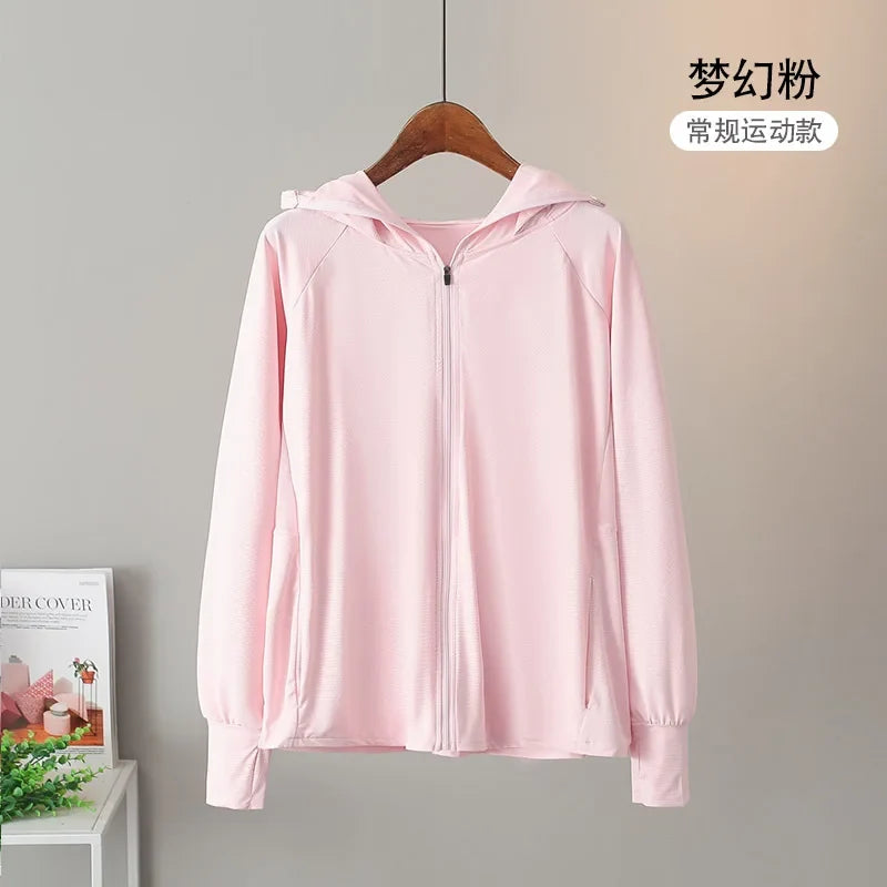 UV Protection Hooded Windbreaker Ice Silk Sun UPF 50+ UV Protection Jacket Big Brim Thin Ice Silk Sun Protection Jackets 4XL 5XL