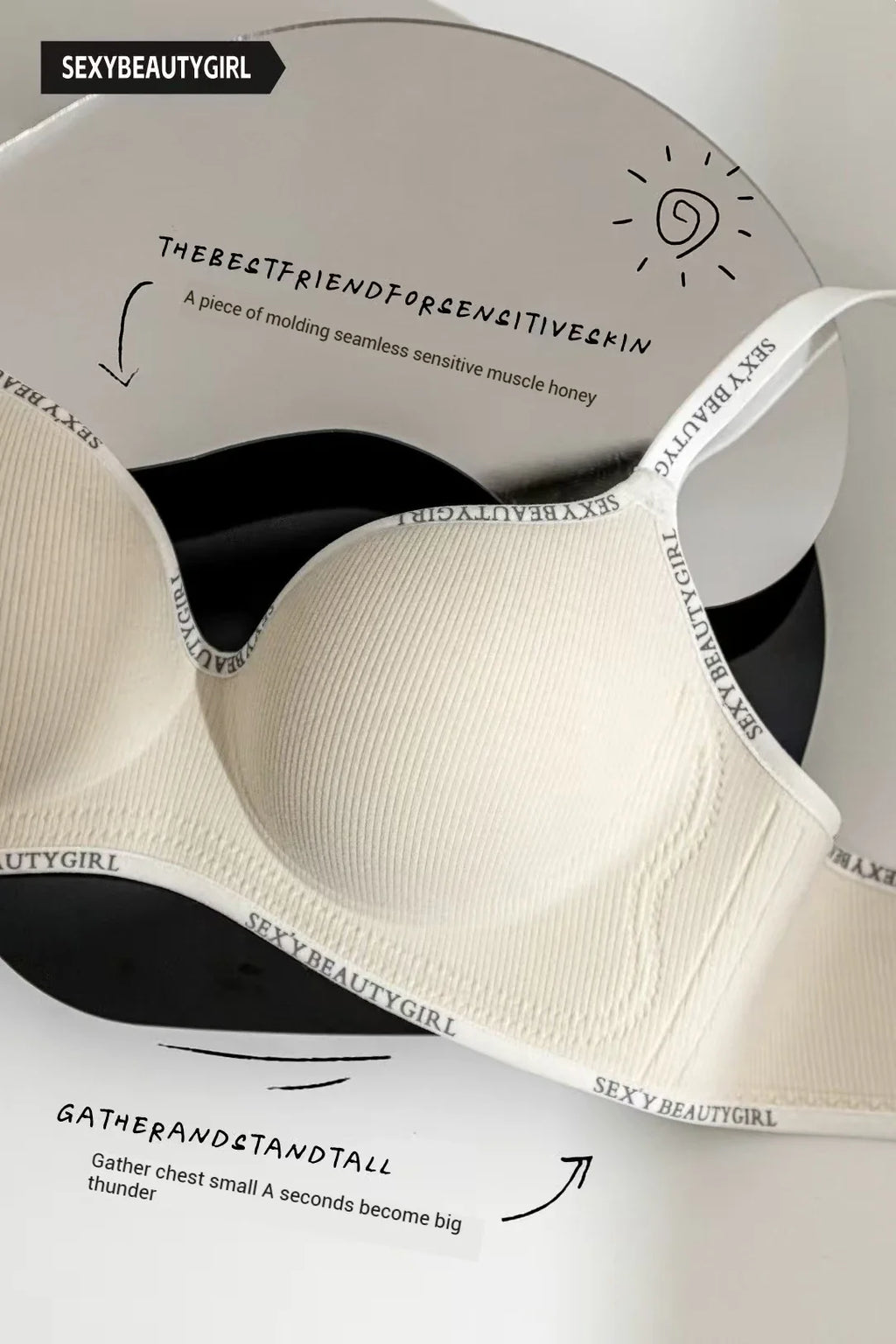 Deep V Knitting Bra Women's Underwear Small Chest Sexy Push Up Lingerie Seamless Bra for Women Bra Thick Bralette 32-38AB