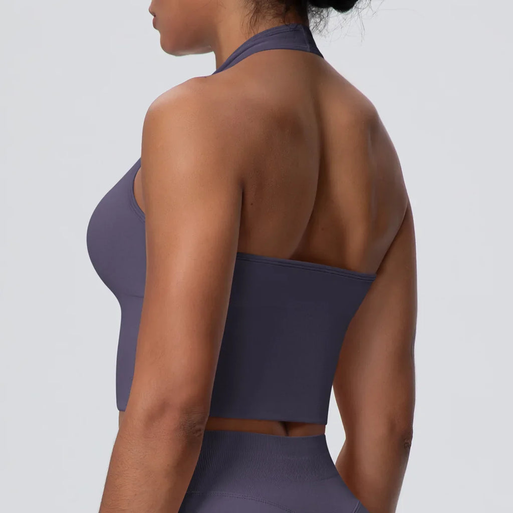 Gym Tops Women Halter Top Gym Vest Woman Sexy Backless Push Up Sport Bras Running Vest Workout Tops Activewear Yoga Fitness Vest