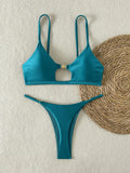 Sexy Thong Bikini 2026 Mujer Women Luxury Metal Ornament Hollow Out Push Up Micro Swimsuit Summer Bathing Suit Bathers Swimwear