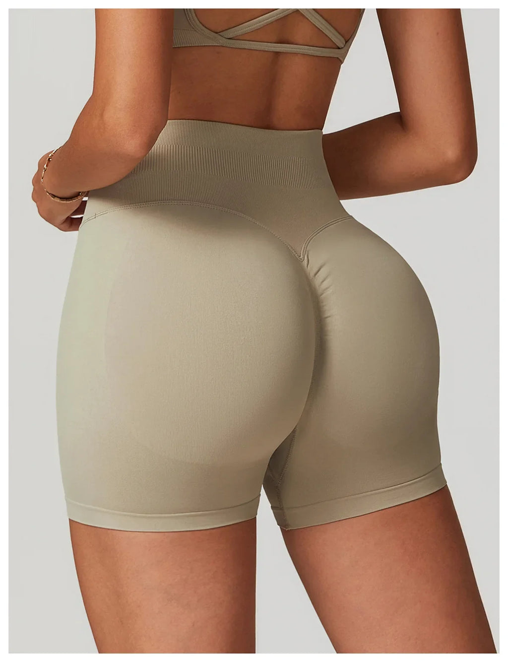 High Waist Shorts Seamless Yoga Shorts Workout Fitness Lift Peach Butt Fitness Tight Gym Running Body Shaper Pants Ribbed Shorts