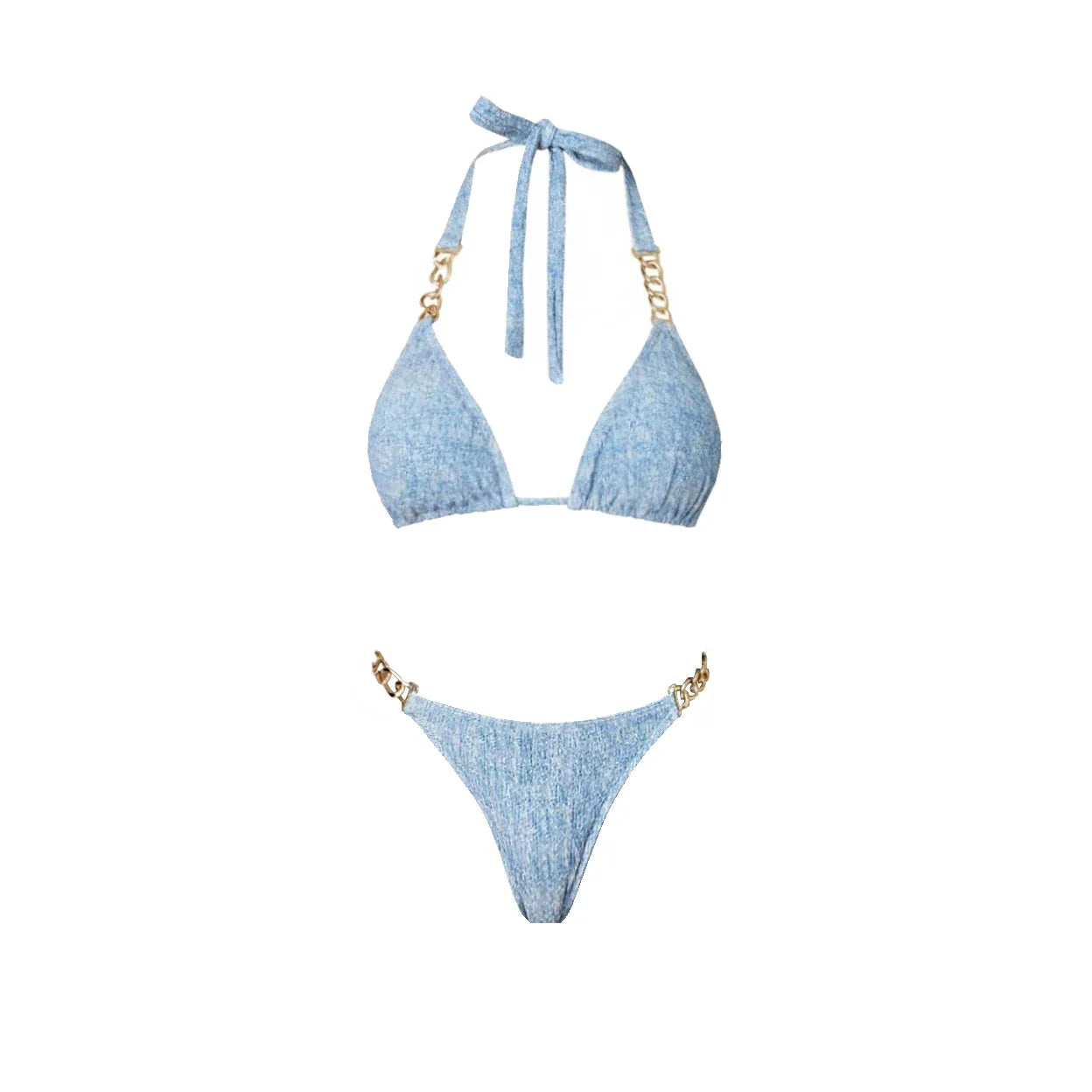 Denim Print 2Pcs Swimsuit Sexy Bikini Women Swimwear Bandeau Biquini Female Mini Skirt Bathingsuit Push Up Swim Suit Beachwear