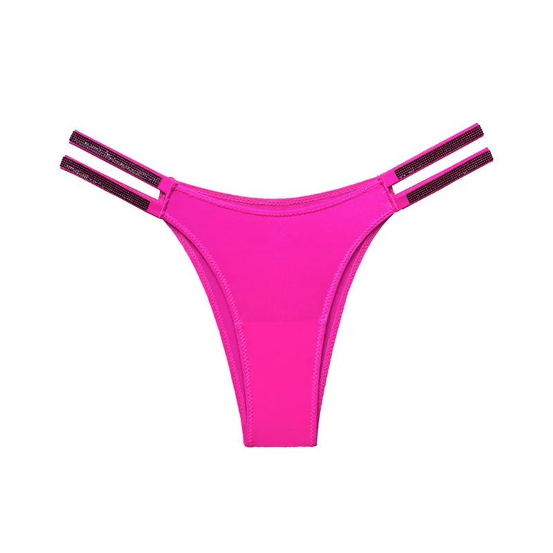Sexy Panties Women Thongs Rhinestones Diamonds G-string Sports Thong Low Waist Shorts Briefs T-back Fitness S-XL