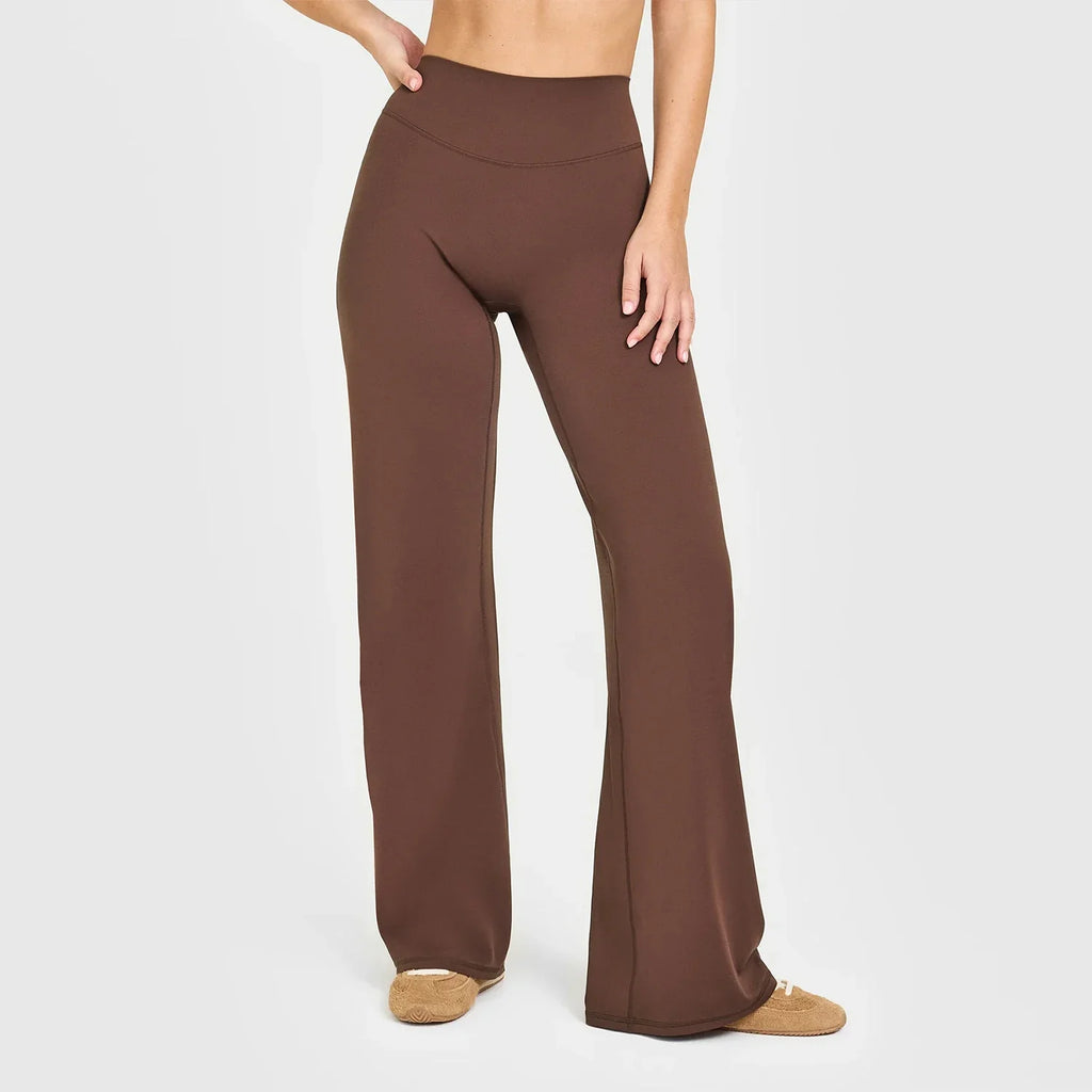 Hearuisavy Women Straight-Leg Sports Pants Gym Clothing Naked Feeling Compression Wide Leg Yoga Leggings Pilates Fitness Tights