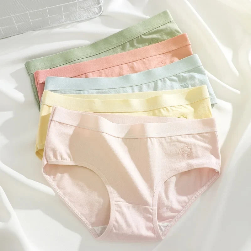 5Pcs Women's Cotton Underwear Panty Cute Sexy Panties Female Seamless Underpants Solid Color Panty Intimates Women Lingerie S-XL