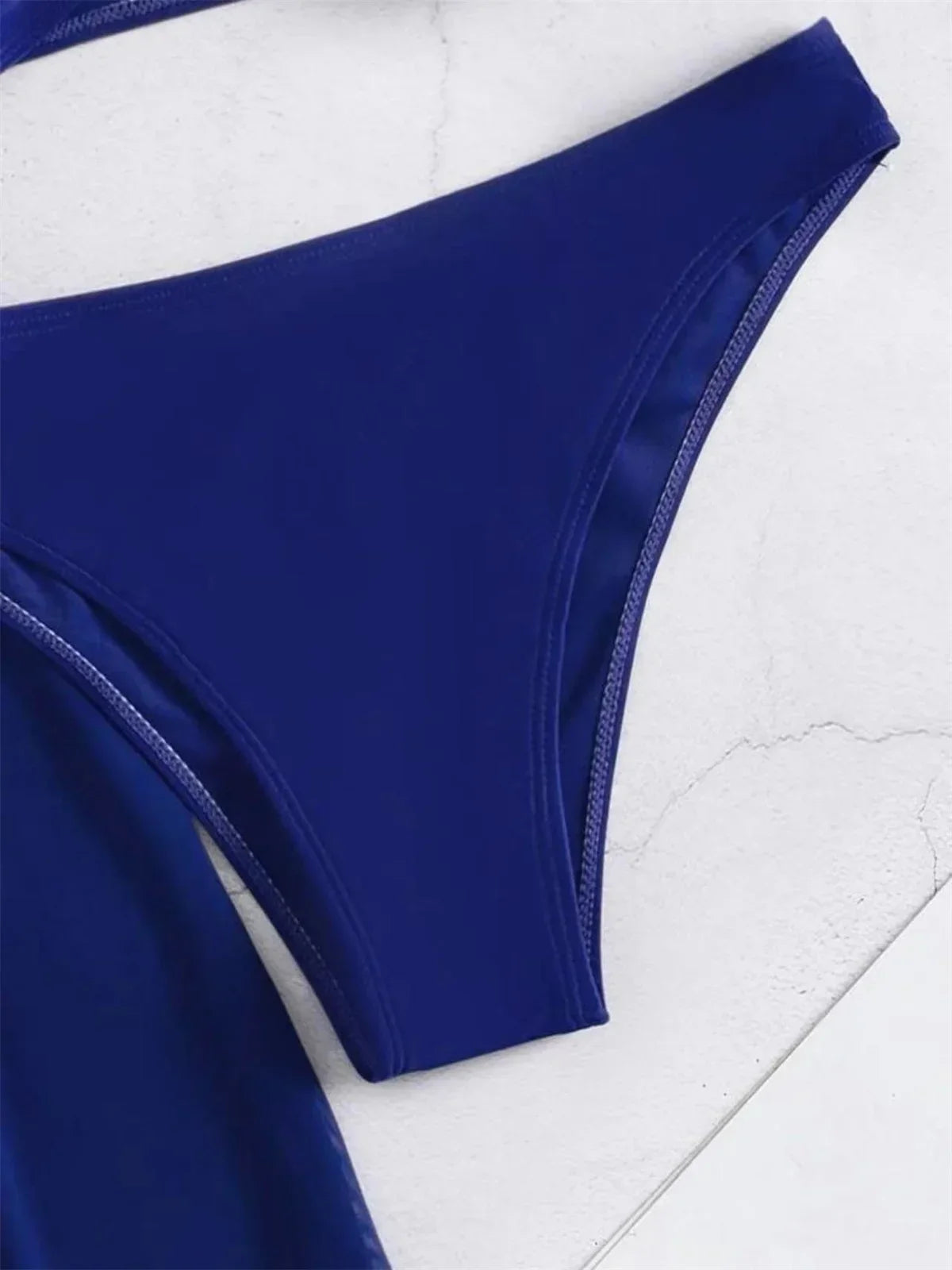 Bandeau Bikini 2024 Women Sexy White Cut Out V Bra Mesh Long Panties 3 Piece Swimsuit Beach Bathing Suit High Waist Swimwear