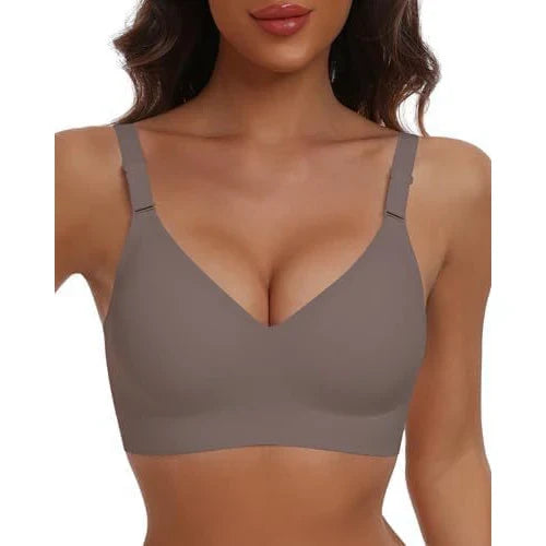 Women's Seamless Underwear 3/4 Cup and Thin Molded Cup Bra Wire-free Shaping Underwear Comfortable and Breathable Push Up