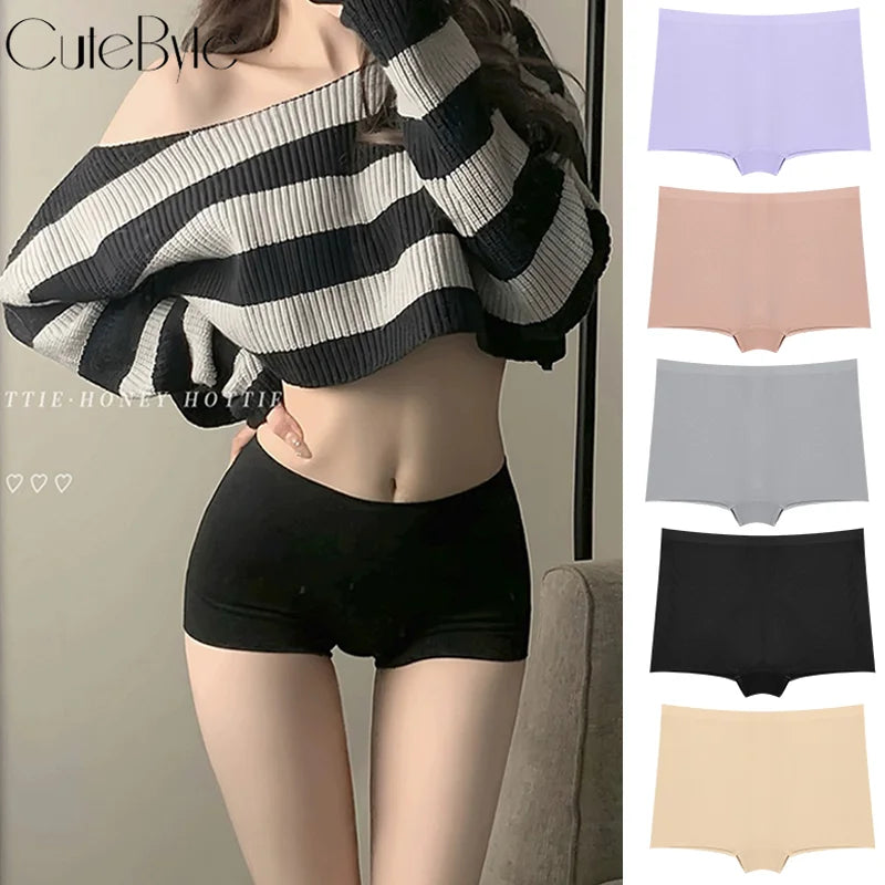 Women's Seamless Panties Sports Boxers Underwear Female Solid Color Comfortable Briefs Cozy Lingerie Intimate Underpants S-XL