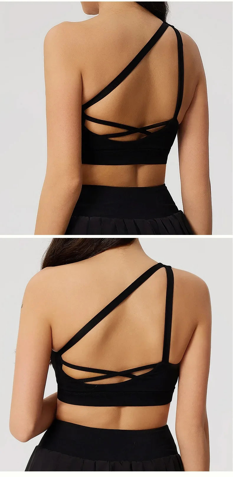 Women's Beautiful Back Gym Sports Underwear Women Shockproof Sport Bra Women Oblique Shoulder Straps Running Fitness Yoga Bra