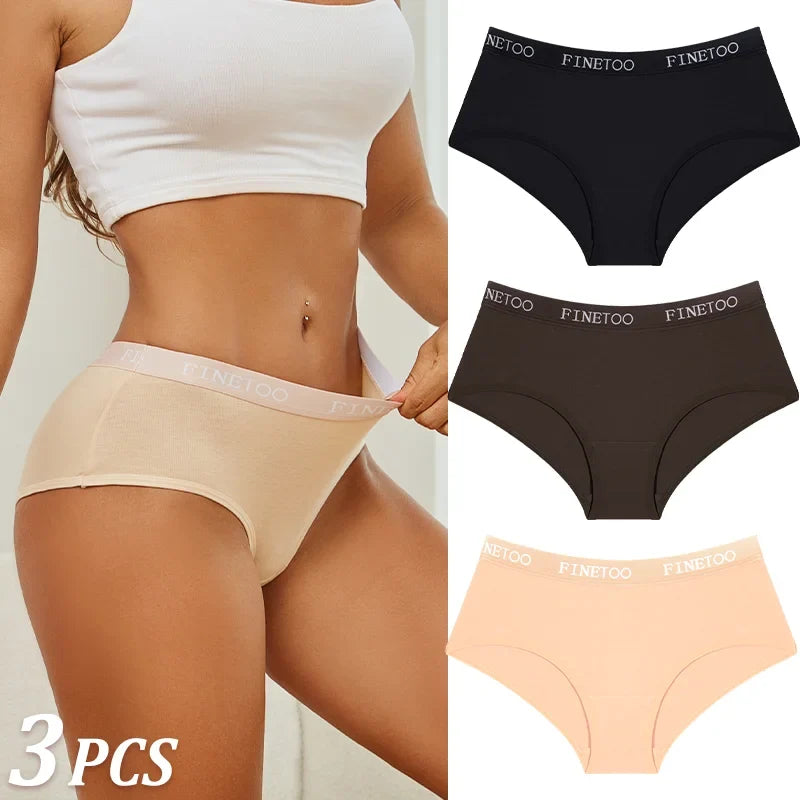 New 3Pcs Women's Cotton Briefs Letter Belt Underwear Women Panties Sexy Breathable Briefs Female Stretch Ladies Soft Lingerie