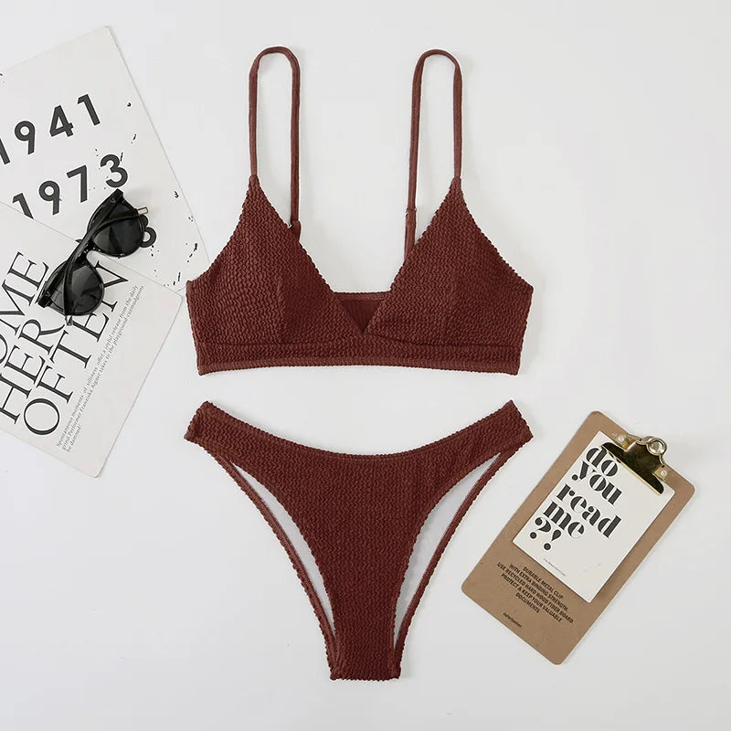 Sexy Extreme Micro Bikini Set 2024 Women White Black Wave V Neck Push Up Thong Swimsuit Beach Bathing Suit Two Piece Swimwear
