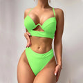 2024 Sexy Bikinis Women Solid Color Swimwear Female Swimsuit Swimming Bathing Suits Brazilian Bikini Set Beach Wear Bather Pool