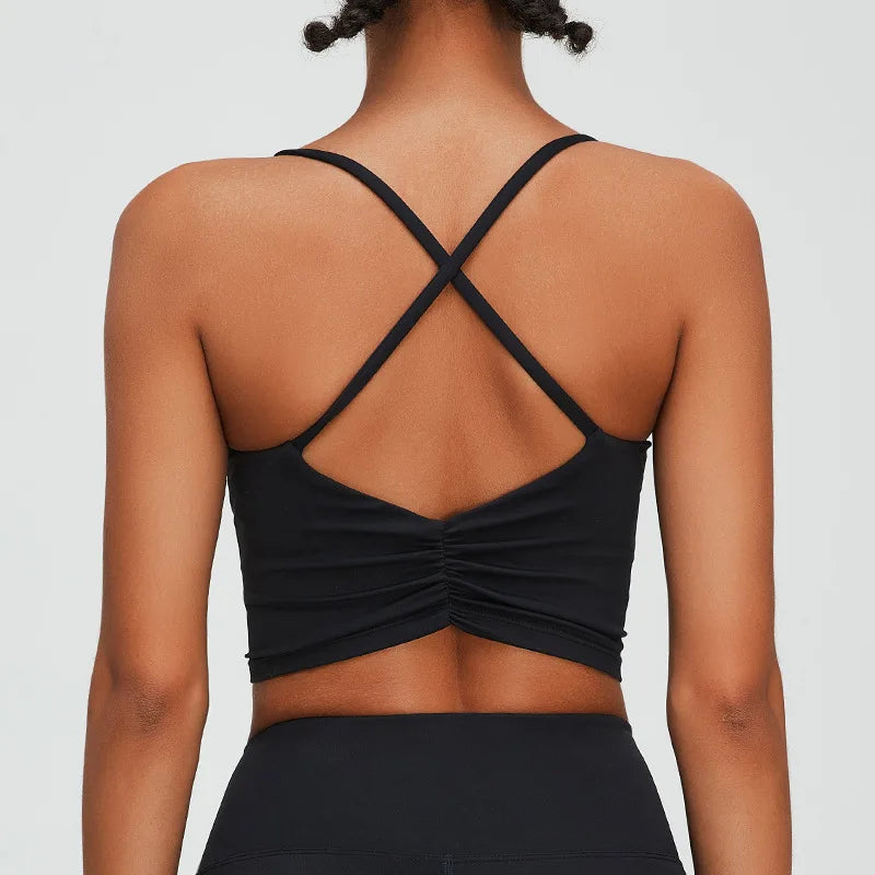 Women's Sports Underwear Cross Back Vest Yoga Bra Gym Training Clothes Sports Bra Women's Quick Drying Running and Fitness Top