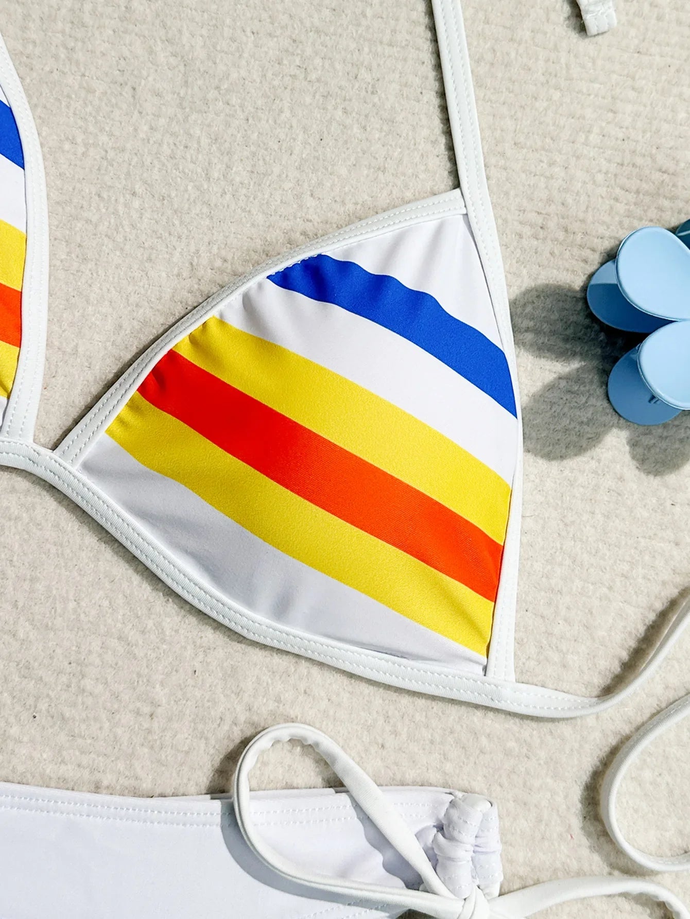Women's Rainbow Color Bikini Set Sexy Beach Vacation Backless 2 Piece Swimsuit 2024 Summer Bathing Suit Bra Push Up Swimwear