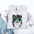 Sheltie Shetland Sheepdog Adorable Dog St Patrick's Day Lucky Irish Cozy Sweatshirt
