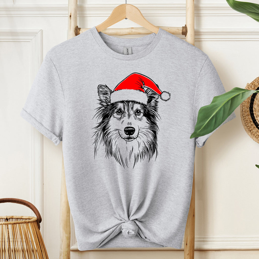 Sheltie Shetland Sheepdog Santa Christmas Dog Lover Holiday Edition For Pet Parents Comfort Colors Tee