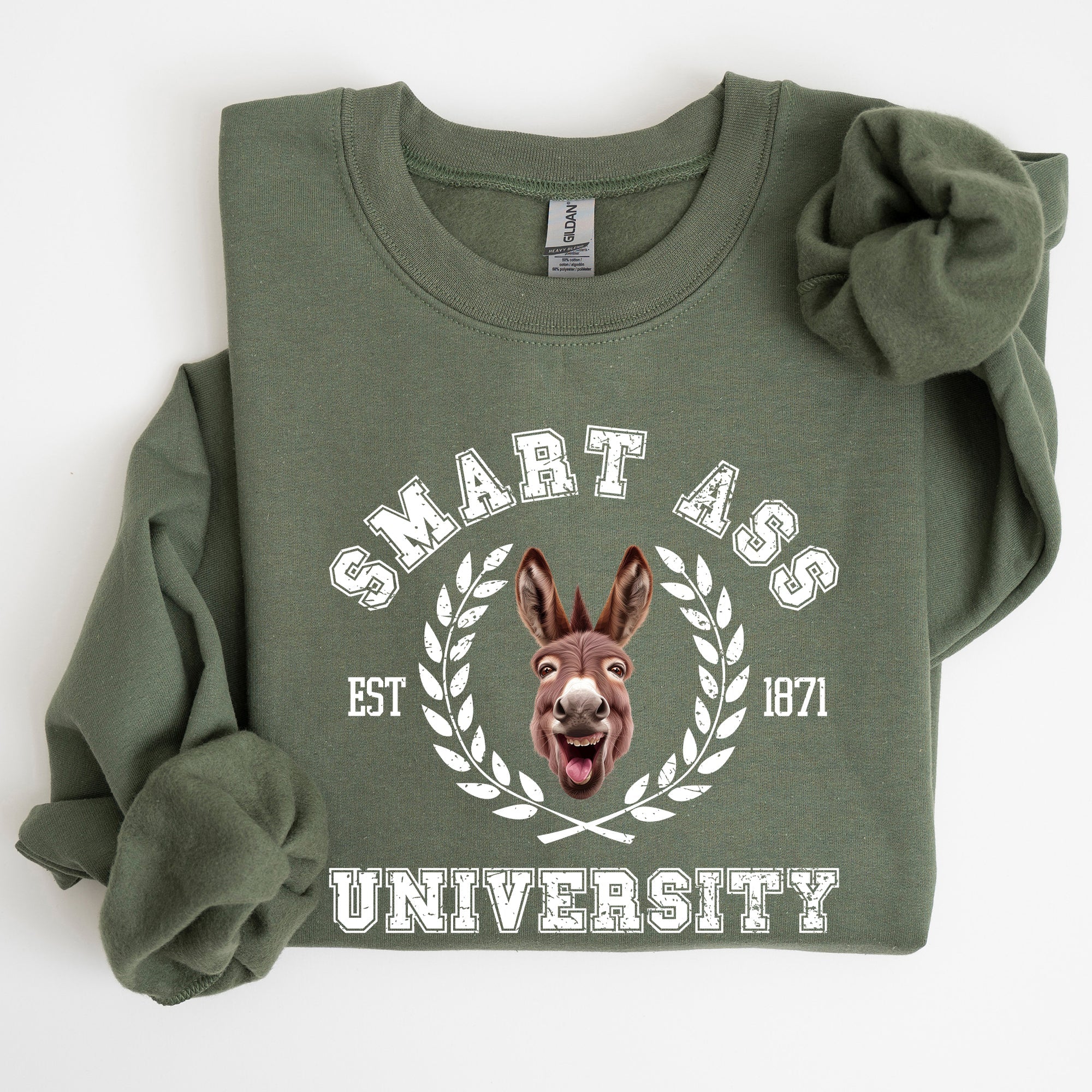 Smart Ass University Donkey Sarcastic College Meme Funny Graphic Quote Sweatshirt
