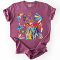 Statue Of Liberty Fourth Of July Patriotic USA Colorful Flag Art Comfort Colors Tee