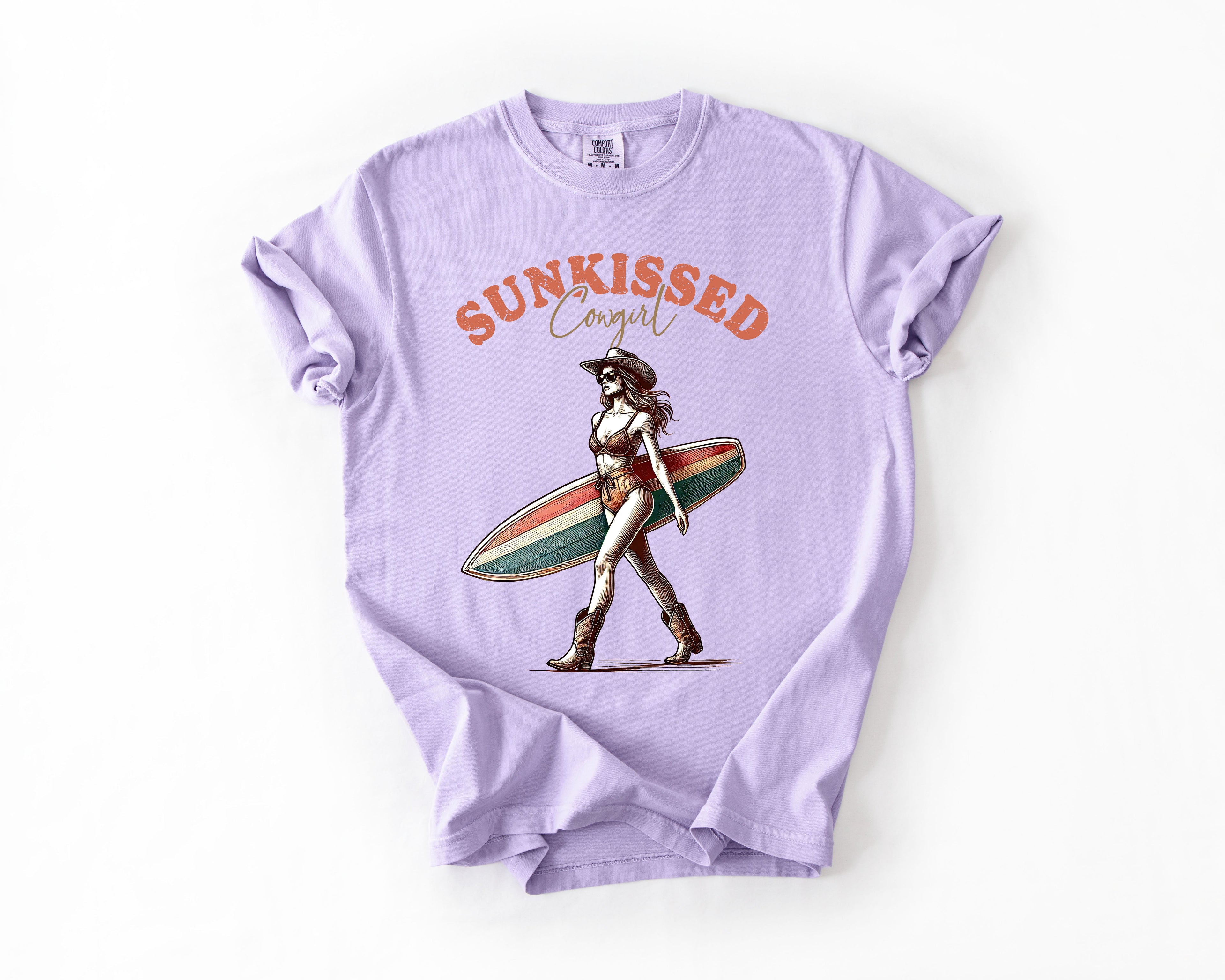 Sun Kissed Cowgirl Summer Beach Sea Life Outdoor Travel Western Country Comfort Colors Tee