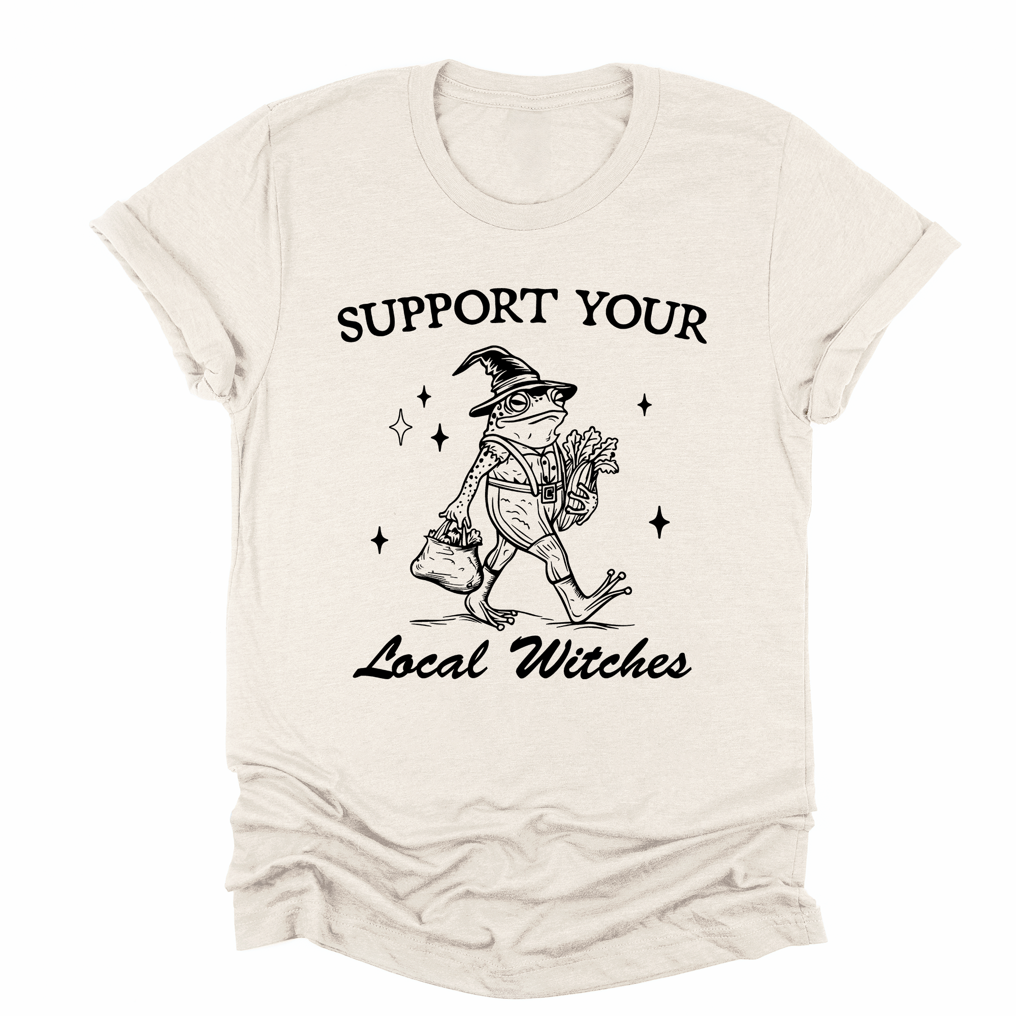 Support Your Local Witches Frog Halloween Witchy Spooky Season Edition Graphic Tee