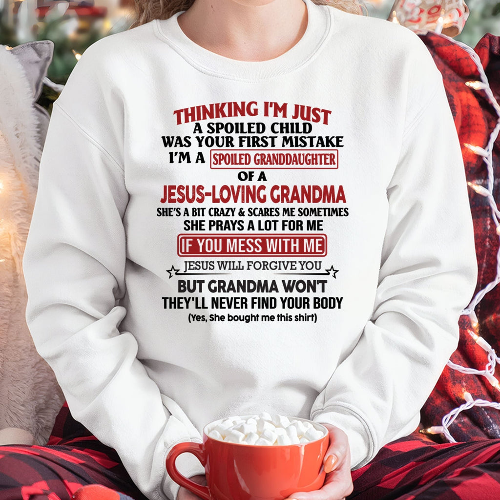 Christian Girl Shirt – Spoiled by Grandma – From Grandma to Granddaughter NGHL00 (SKU07-181-00)