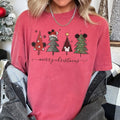 Theme Park Christmas Ears With Merry Christmas Trees And Mouse Comfort Colors Tee