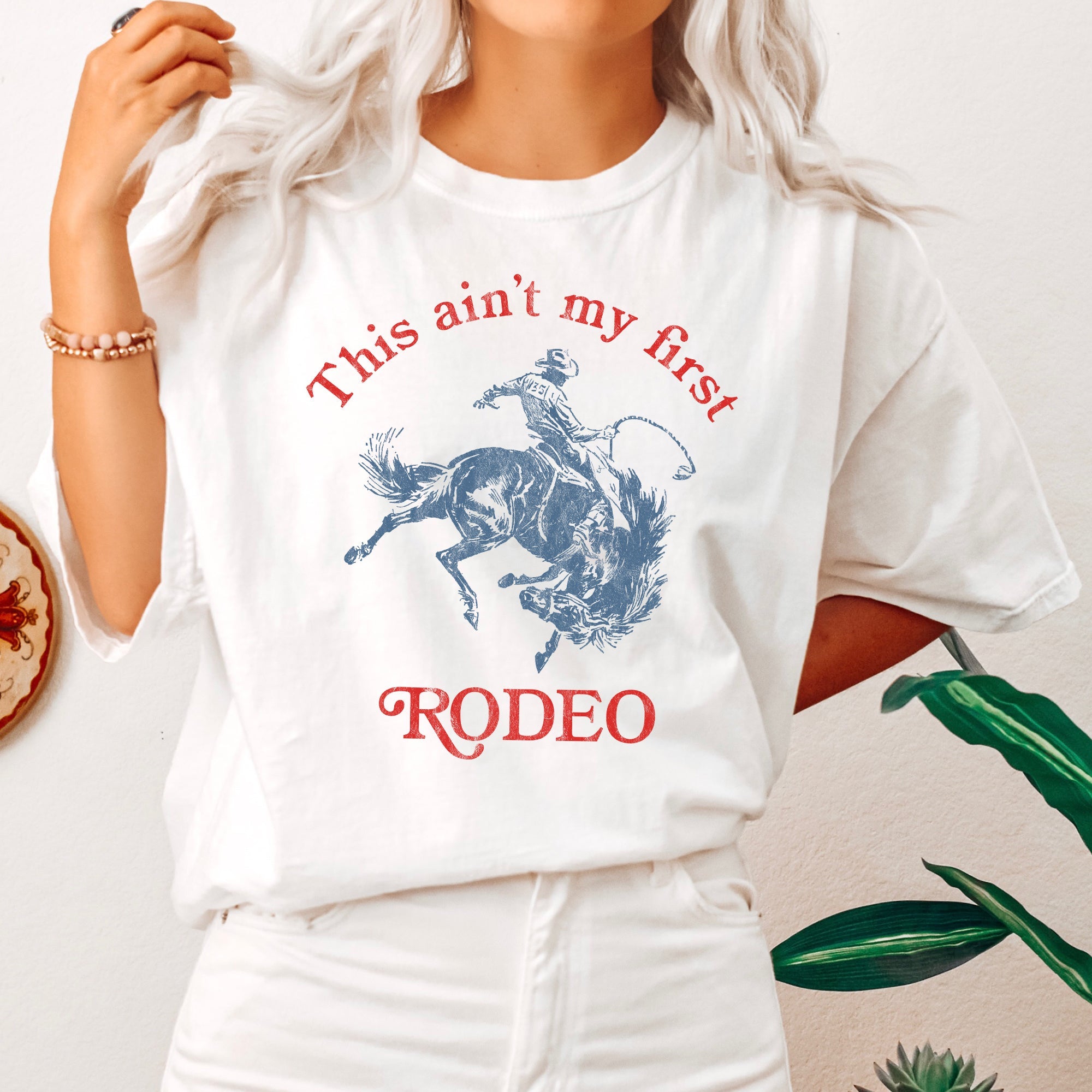 This Ain't My First Rodeo Cowboy Cowgirl Saying Vintage Western Style Comfort Colors Tee