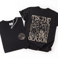 Tis The Season Front And Back Spooky Skeleton Funny Halloween Graphic Illustration Comfort Colors Tee