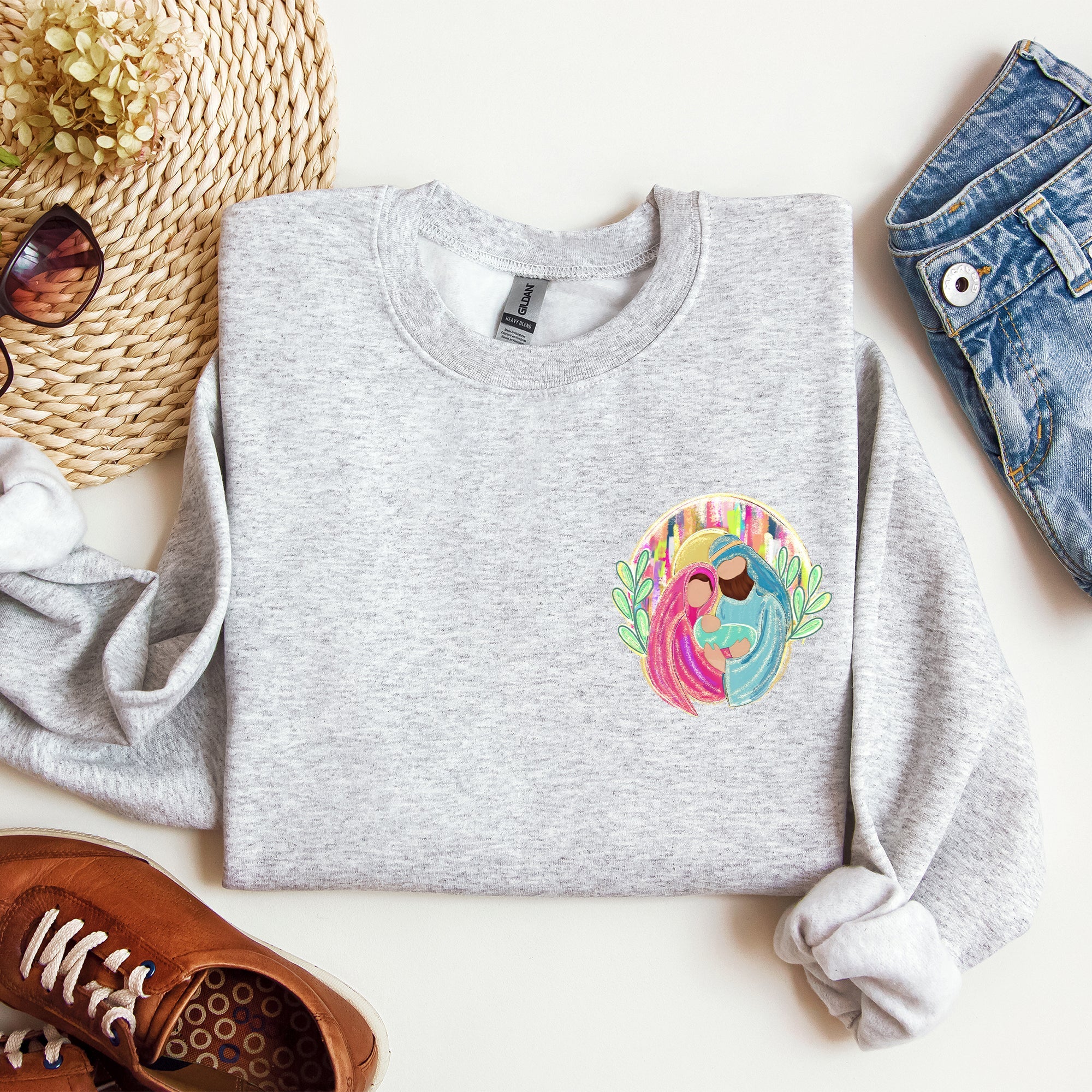 True Story Nativity Pocket Christmas Christian Faith Gospel Cozy Graphic Sweatshirt