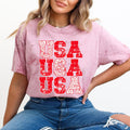 USA Retro Patriotic Stars and Stripes Color Blast Fourth of July Comfort Colors Tee