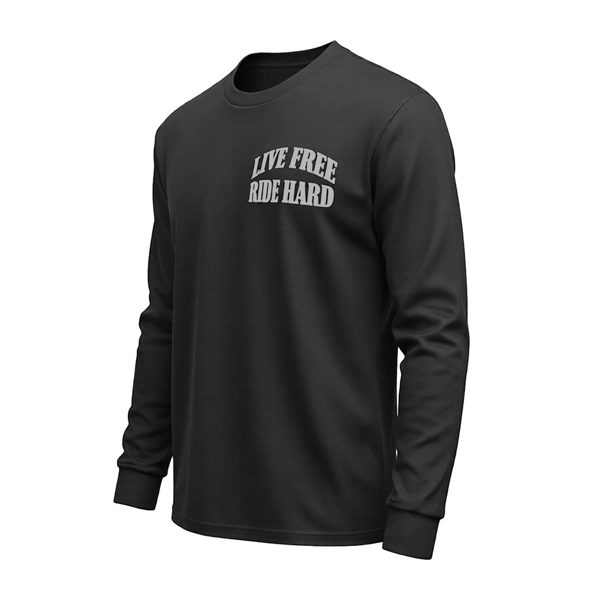 Live Free Ride Hard - Men's Long Sleeve Biker Tee