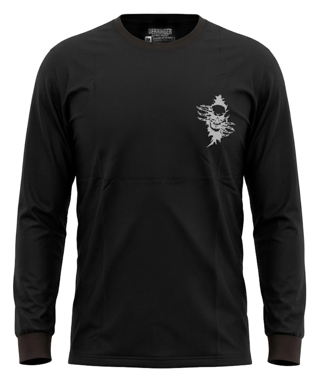 Men's Long Sleeve T-Shirt with Skull Graphic Print